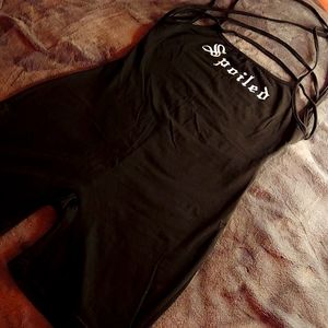 Backles short jumpsuit, size M, color black